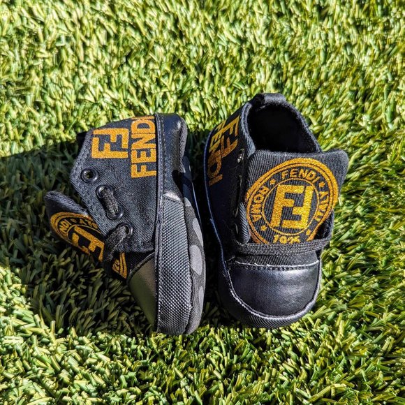 Black and Gold Soft Bottom Baby Shoes - Picture 5 of 7